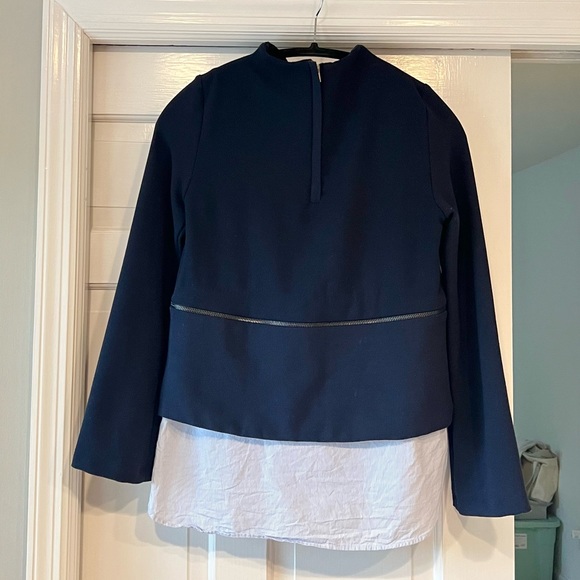 Zara Knit Half Zip Shirt Tail Top - Picture 4 of 6